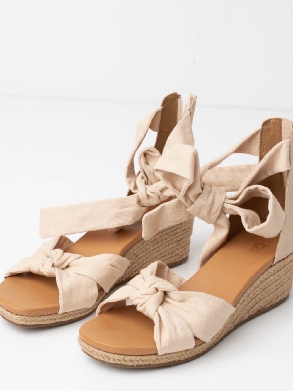 Women's UGG Espadrille Wedge Sandals with Ankle Tie